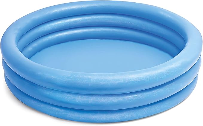 Intex Crystal Blue 5ft Inflatable Kids Pool – Portable Foldable Outdoor Swimming Pool for Toddlers & Children, 3-Ring Design, 87 Gallon (330L) Capacity – Model 58426NP