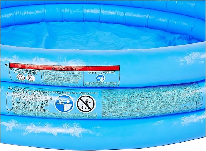 Intex Crystal Blue 5ft Inflatable Kids Pool – Portable Foldable Outdoor Swimming Pool for Toddlers & Children, 3-Ring Design, 87 Gallon (330L) Capacity – Model 58426NP