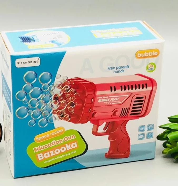 2-in-1 Electric Bazooka Bubble Gun – Automatic Bubble Maker Toy for Kids, Perfect Gift for Parties & Summer Fun