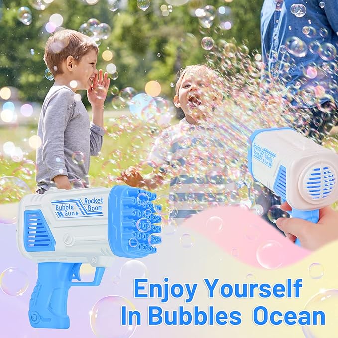 2-in-1 Electric Bazooka Bubble Gun – Automatic Bubble Maker Toy for Kids, Perfect Gift for Parties & Summer Fun