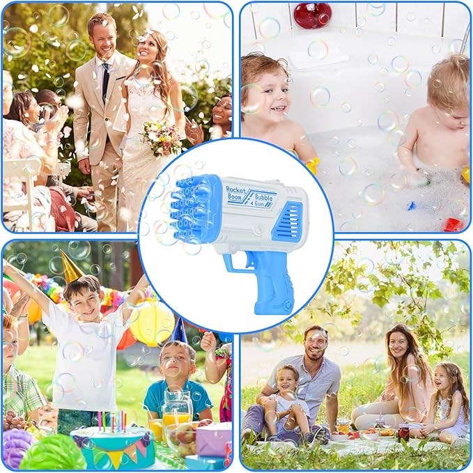 2-in-1 Electric Bazooka Bubble Gun – Automatic Bubble Maker Toy for Kids, Perfect Gift for Parties & Summer Fun