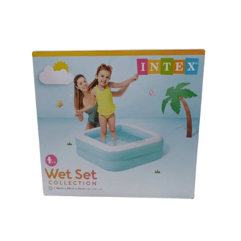 Intex Wet Set Collection Baby Pool 34x34x10 - Inflatable Toddler Splash Pool for 1-3 Years | PVC & Vinyl, Portable Kids Paddling Pool