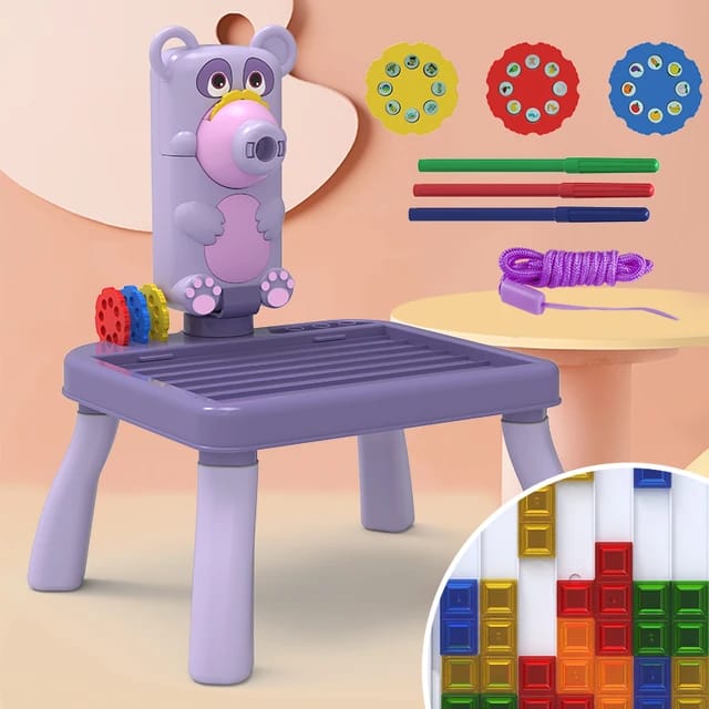 3-in-1 Multifunctional Kids Drawing Table: Projector, Camera, Painting Pad & More