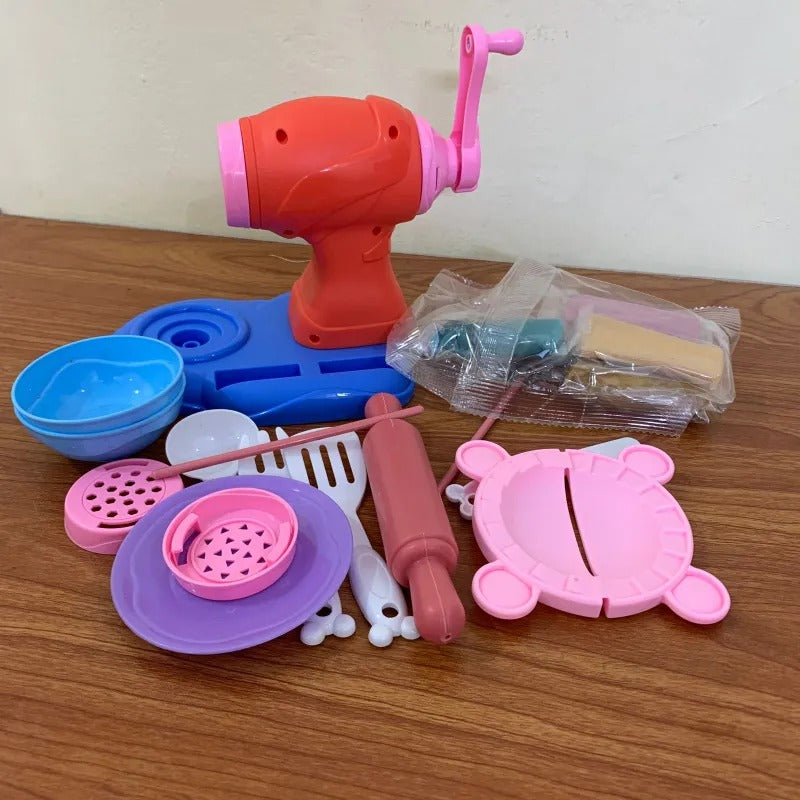 Colour Clay Noodles Maker Playdough Machine With 6 Colours Of Playdough Bucke Noodles Clay Machine Set | Kids Creativity Toy